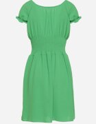 metro five Rochie Evazată Verde Tip Spaniol cu Elastic în Talie Tiadella
