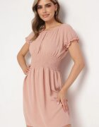metrofive Rochie roz închis evazată stil spaniolă cu elastic în talie Tiadella