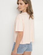 metrofive T-shirt Bej din bumbac decorat cu cristale Fadelis