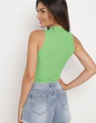 metrofive Top Elastic cu Decolteu Acoperit Verde Deschis Leodia