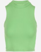 metrofive Top Elastic cu Decolteu Acoperit Verde Deschis Leodia