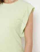 metro five Top Vâscoză cu mânecă scurtă Verde deschis Bioressa