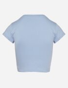 metrofive Tricou Albastru Mulat Cropped cu Imprimeu în Față Yaloena