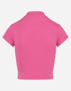 metrofive Tricou fuchsia cu croi scurt și mulat cu text Ebira