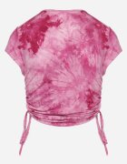 metrofive Tricou Fucsia Tie-Dye din viscoză cu croială scurtă Haliarissa