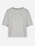 metrofive Tricou Gri de bumbac Decorat Cu zirconii Fadelis
