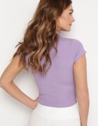 metro five Tricou Mov cu Croială Scurtă Mulată cu Imprimeu Ebira