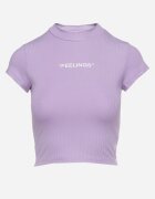metro five Tricou Mov cu Croială Scurtă Mulată cu Imprimeu Ebira