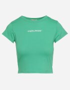 metrofive Tricou Verde Ajustat Cropped cu Imprimeu în Față Yaloena