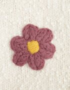 metrofive Cardigan cu adaos de lână decorat cu flori 3D cu fir metalic Kaye Bej