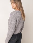 metrofive Cardigan cu adaos de lână decorat cu flori 3D cu fir metalic Kaye Gri