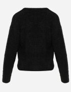 metrofive Cardigan cu adaos de lână decorat cu flori 3D cu fir metalic Kaye Negru