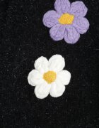 metrofive Cardigan cu adaos de lână decorat cu flori 3D cu fir metalic Kaye Negru