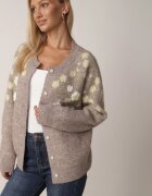 metrofive Cardigan cu lână cu nasturi decorat cu flori 3D Anza Maro