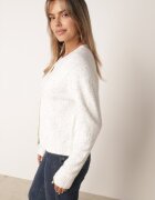 metrofive Cardigan oversize decorat cu paiete cu adaos de lână Arawen Alb
