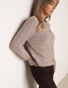 metrofive Cardigan oversize decorat cu paiete cu adaos de lână Arawen Bej închis