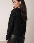 metrofive Cardigan oversize decorat cu paiete cu adaos de lână Arawen Negru