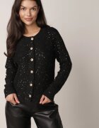 metrofive Cardigan oversize decorat cu paiete cu adaos de lână Arawen Negru