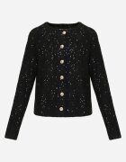 metrofive Cardigan oversize decorat cu paiete cu adaos de lână Arawen Negru