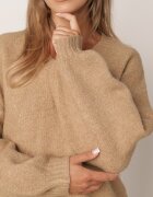 metrofive Pulover din lână cu decolteu în V și mâneci bufante Merola Maro