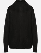 metrofive Pulover guler înalt Negru cu Viscoză cu croială Oversize cu model în relief Rivlemi