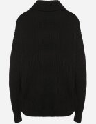 metrofive Pulover guler înalt Negru cu Viscoză cu croială Oversize cu model în relief Rivlemi