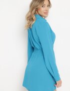 metrofive Rochie Albastră Mini Evazată cu Guler Sikelia