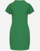 metrofive Rochie Mini Verde Mulată cu Decolteu Petrecut și Volan Decorativ Gwendara