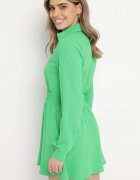 metrofive Rochie Verde deschis Mini Evazată cu Guler Sikelia