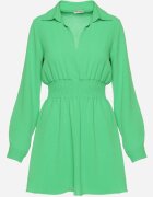 metrofive Rochie Verde deschis Mini Evazată cu Guler Sikelia