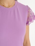 metrofive Rochie Violet Mulată cu mânecă din dantelă Cidariana