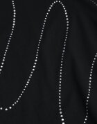 metrofive T-shirt din bumbac decorat cu cyrkonii Monomene Negru