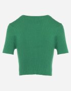 metrofive T-shirt scurt verde din tricot rebrat Clutia