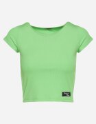 metrofive Tricou Verde cu Mânecă Scurtă din Tricot Striaț Nuvolia