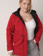 mhm Geacă de tranziție reversibilă stil parka roșu-negru cu matlasare pe interior Zidelle
