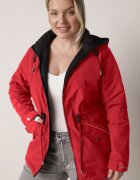 mhm Geacă de tranziție reversibilă stil parka roșu-negru cu matlasare pe interior Zidelle