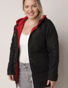 mhm Geacă de tranziție reversibilă stil parka roșu-negru cu matlasare pe interior Zidelle