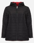 mhm Geacă de tranziție reversibilă stil parka roșu-negru cu matlasare pe interior Zidelle