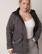 mhm Geacă Gri-Neagră De Tranziție Reversibilă Tip Parka cu Matlasare în Interior Zidelle