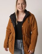 mhm Jachetă Parka Reversibilă Matlasată de tranziție cu glugă Maro-Neagră Tidare