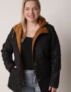 mhm Jachetă Parka Reversibilă Matlasată de tranziție cu glugă Maro-Neagră Tidare