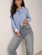 milas91 Blugi Albaștri cu croi Mom Fit cu talie înaltă Borselia