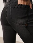 milas91 Blugi Clopot din bumbac cu talie înaltă Omaza Negri