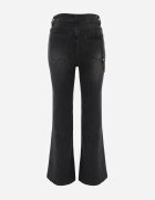 milas91 Blugi Clopot din bumbac cu talie înaltă Omaza Negri