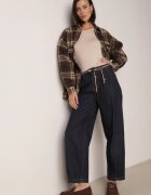 milas91 Blugi de bumbac Albastri cu Croială Largă cu Talie Înaltă cu Șnur Carmencita