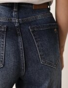 milas91 Blugi din bumbac cu crac larg și talie înaltă cu efect de decolorare Oheia Albaștri