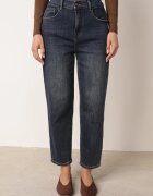 milas91 Blugi Mom Fit Casual cu bumbac și elastic în talie Meusa Bleumarin