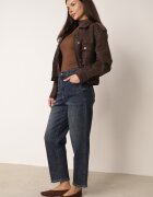 milas91 Blugi Mom Fit Casual cu bumbac și elastic în talie Meusa Bleumarin