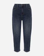 milas91 Blugi Mom Fit Casual cu bumbac și elastic în talie Meusa Bleumarin