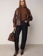 milas91 Blugi Mom Fit cu talie înaltă cu bumbac Berinna Bleumarin